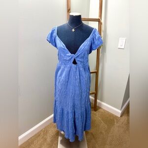Universal Thread Blue Flutter Short Sleeve Midi A-Line Dress Size XXL